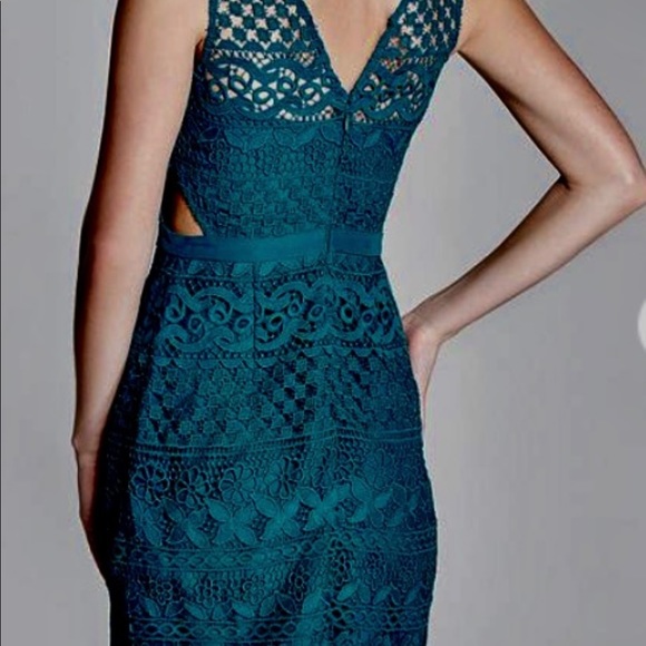 NWOT GUESS by Marciano Women's Roy Guipure Lace Dress Size XS Color: Dark Teal - Picture 3 of 8